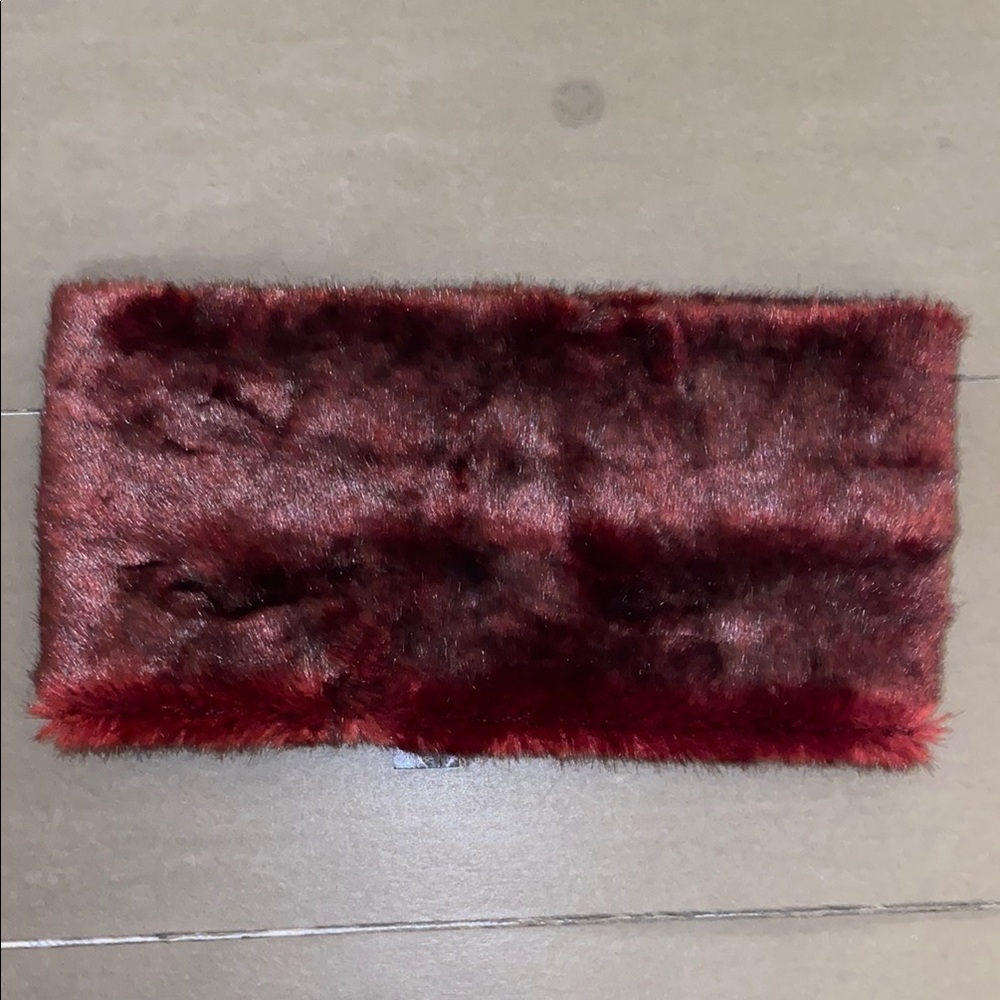 JBC Red Plush Rectangular Neck Warmer with Luxurious Texture